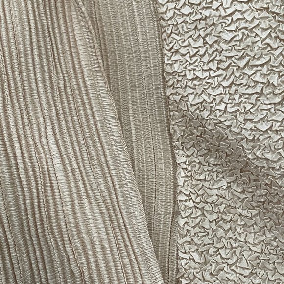 4/$25 Betas Choice‎ Cardigan Crinkle Accordion Pleated Texture Gold Open Front - Picture 6 of 12